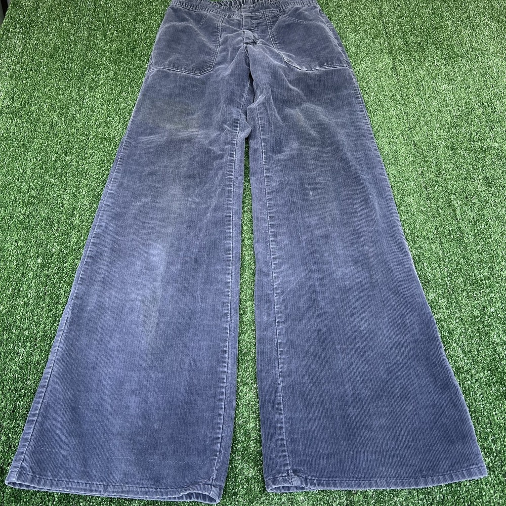 VTG Corduroy Pants Womens 26x32.5" Faded Blue Talon Wide-Leg Flare Hippie‎ 70s